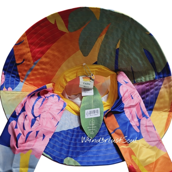 Farm Rio Tropical Sunset Bucket Hat Self Tie NWT main image 4